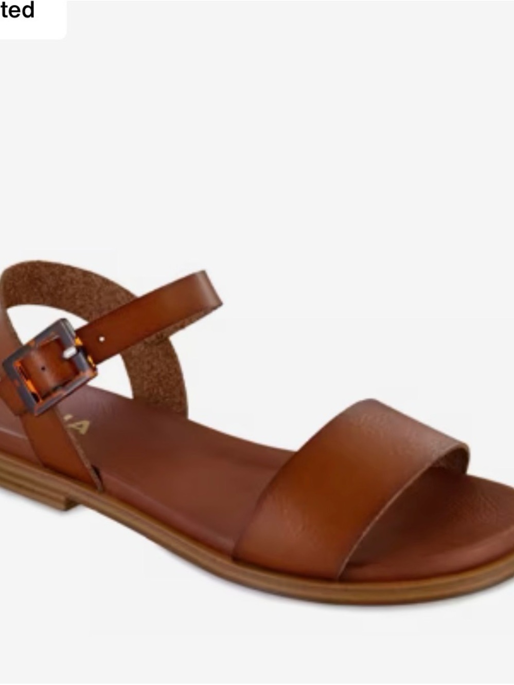 MIA Brown Leather Single-Strap Ankle Buckle Sandal
